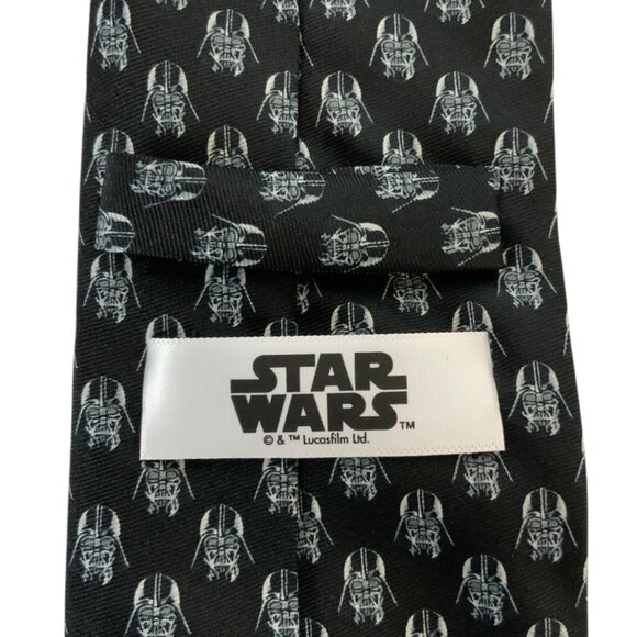 Star Wars Darth Vader Black Silver Necktie Tie Polyester - Picture 3 of 4